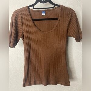 Old Navy Brown Ribbed Women's Top